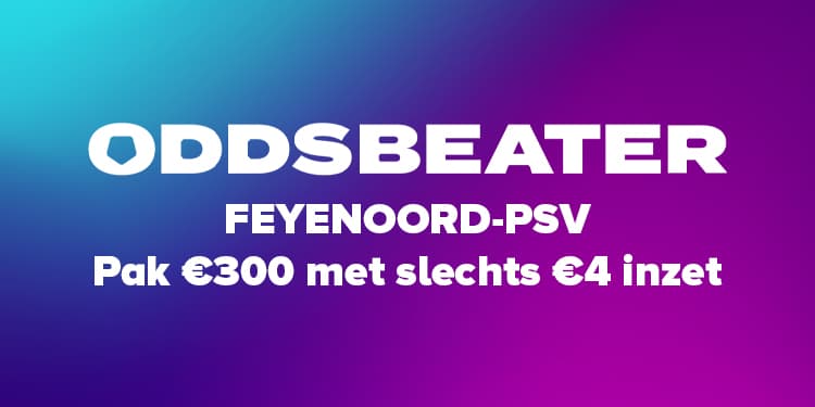 Feyenoord-PSV: Pak €300 met €4 inzet